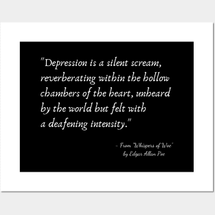 A Quote about Depression from "Whispers of Woe" by Edgar Allan Poe Posters and Art